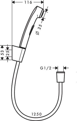 Douchette WC Hansgrohe pour toilette intime bidette chromé - vue 4
