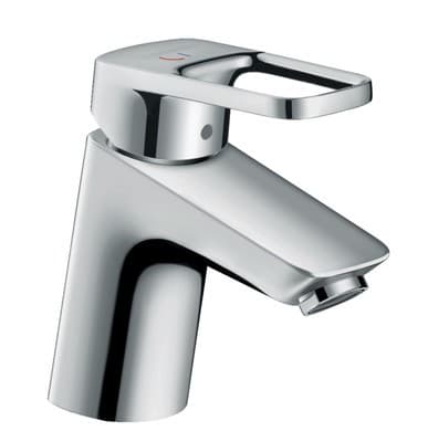Mitigeur de lavabo Hansgrohe Logis Loop 75 CoolStart en laiton chromé avec tirette et vidage