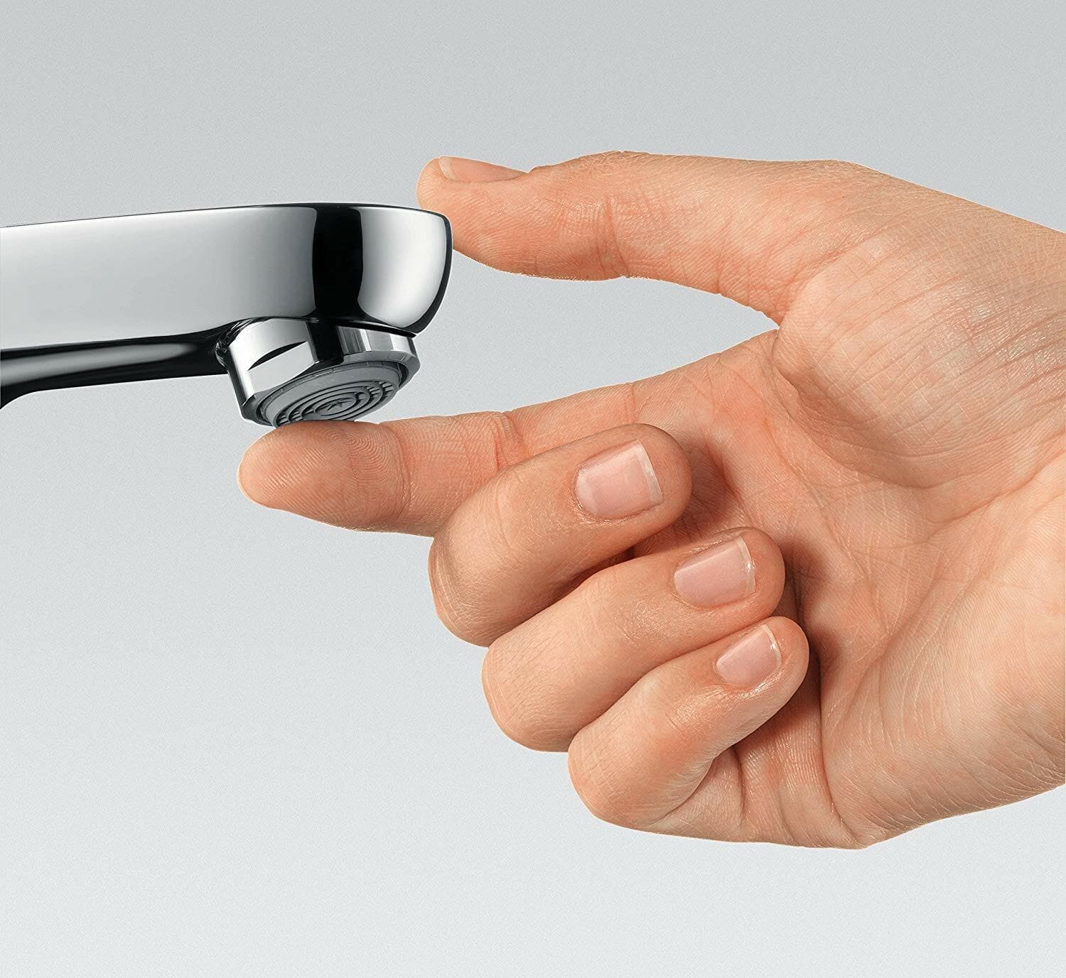 Mitigeur de lavabo Hansgrohe Focus 100 CoolStart en laiton chromé  avec tirette et vidage - vue 5
