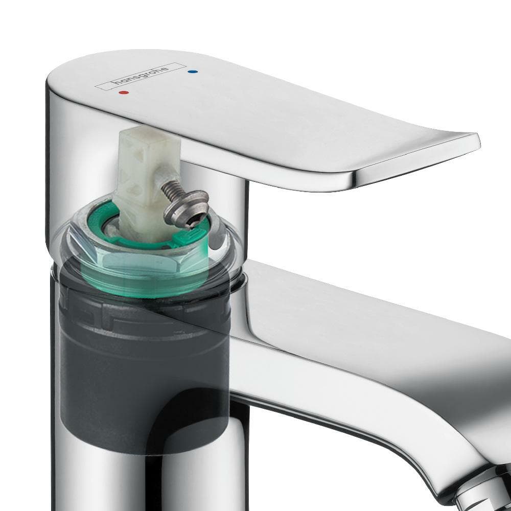 Mitigeur surélevé pour vasque libre Hansgrohe Metris 260 en laiton chromé avec tirette et vidage - vue 6
