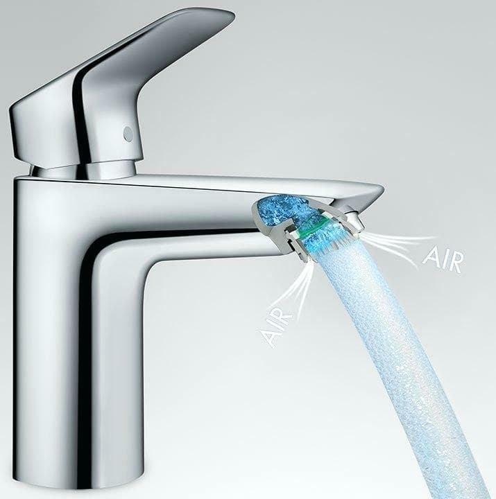 Mitigeur de lavabo Hansgrohe Logis 100 CoolStart en laiton chromé  avec tirette et vidage - vue 5