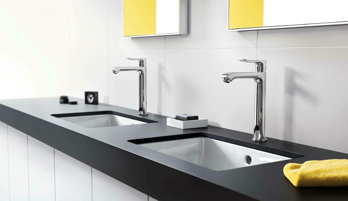 Mitigeur surélevé pour vasque libre Hansgrohe Metris 200 en laiton chromé avec tirette et vidage