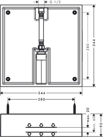 Corps d'encastrement Hansgrohe pour douche de tête Raindance E 400 - vue 3