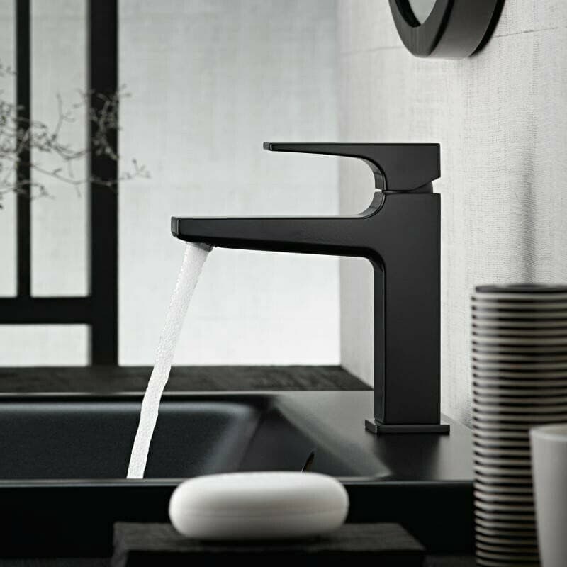 Mitigeur de lavabo Hansgrohe Metropol 110 en noir mat avec bonde push-open