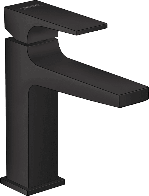 Mitigeur de lavabo Hansgrohe Metropol 110 en noir mat avec bonde push-open - vue 3
