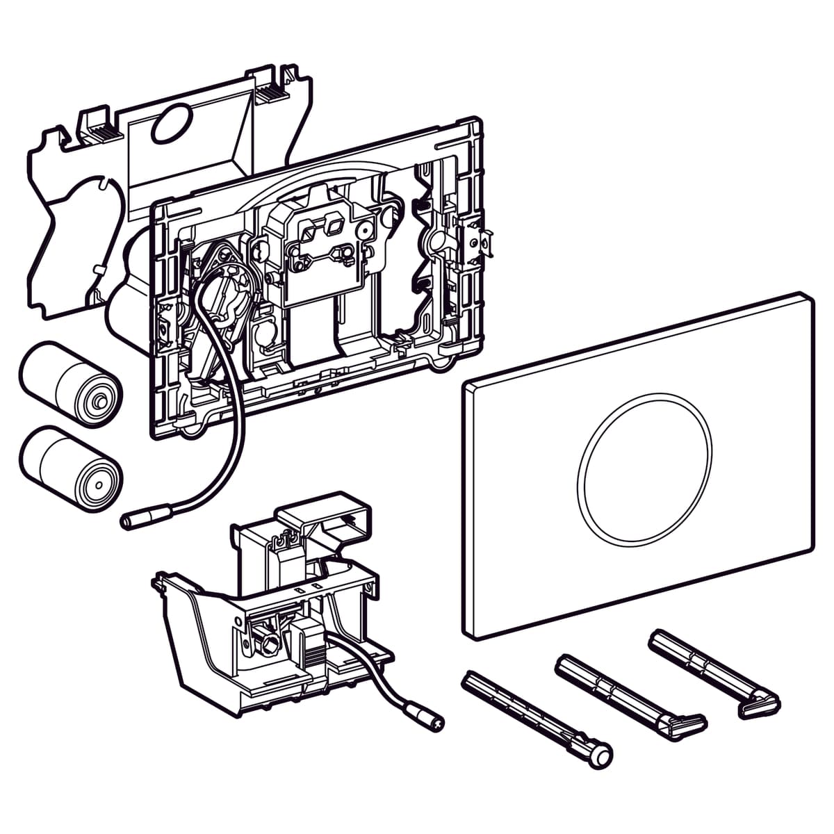 Plaque de déclenchement infrarouge​ Geberit Sigma10 électronique pour réservoir à encastrer Sigma 12 cm / Chromé brillant - vue 3