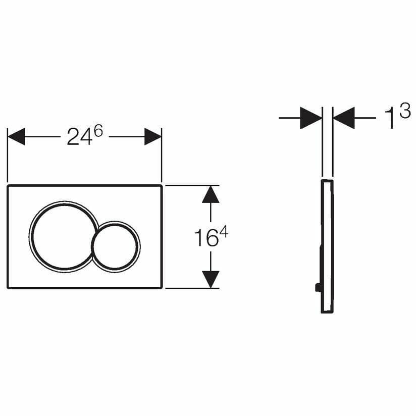 Plaque de déclenchement Geberit Sigma01 round / Chromé brillant - Chromé mat - vue 4