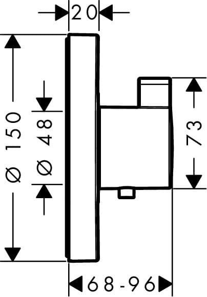 Set de finition pour mitigeur thermostatique encastré Hansgrohe ShowerSelect S en blanc mat - vue 4