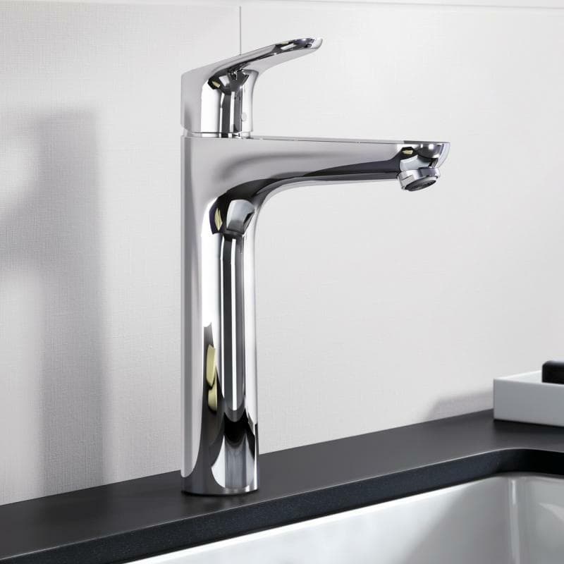 Mitigeur de lavabo Hansgrohe Focus 190 Ecosmart en laiton chromé avec tirette et vidage - vue 5