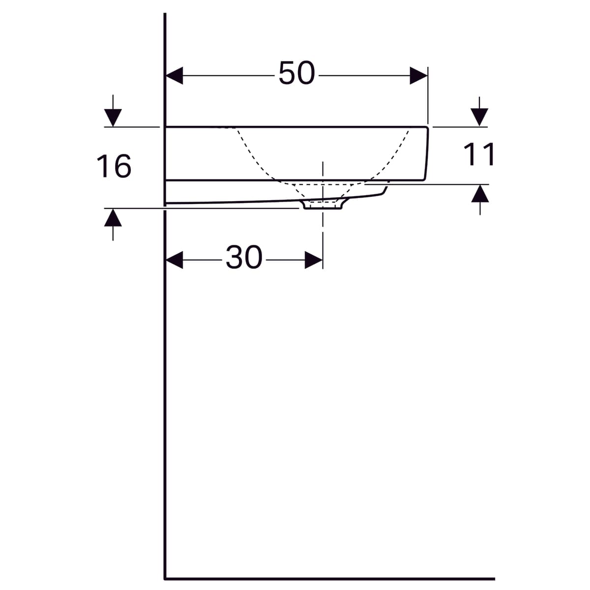 Plan-vasque Geberit Citterio 90 cm avec espace de rangement à droite - vue 8