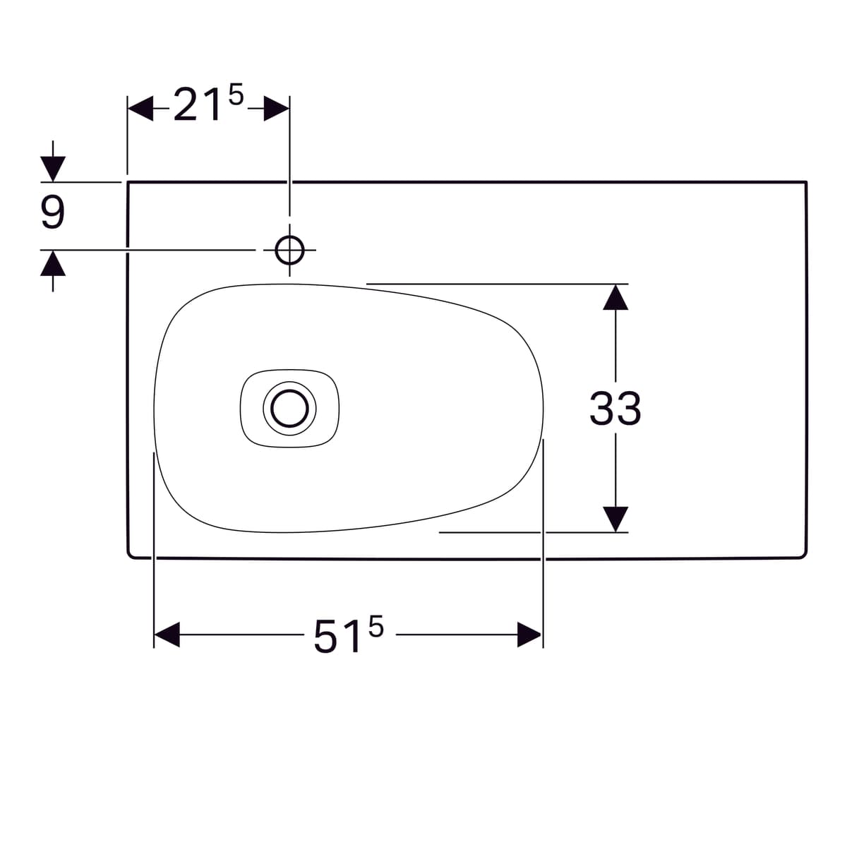 Plan-vasque Geberit Citterio 90 cm avec espace de rangement à droite - vue 7