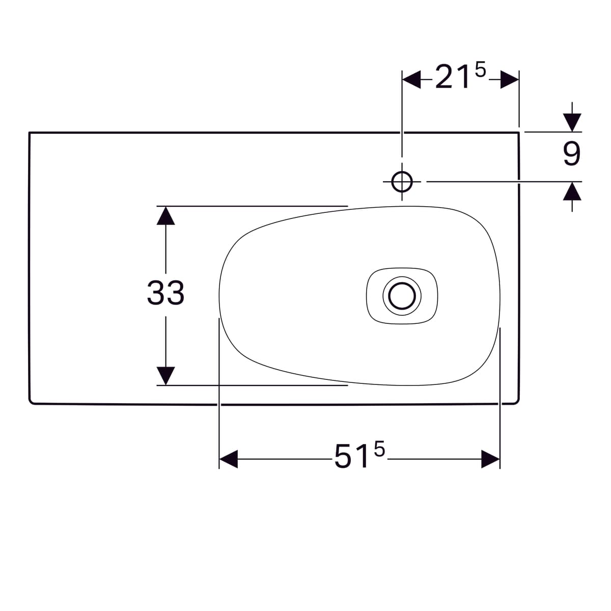 Plan-vasque Geberit Citterio 90 cm avec espace de rangement à gauche - vue 4