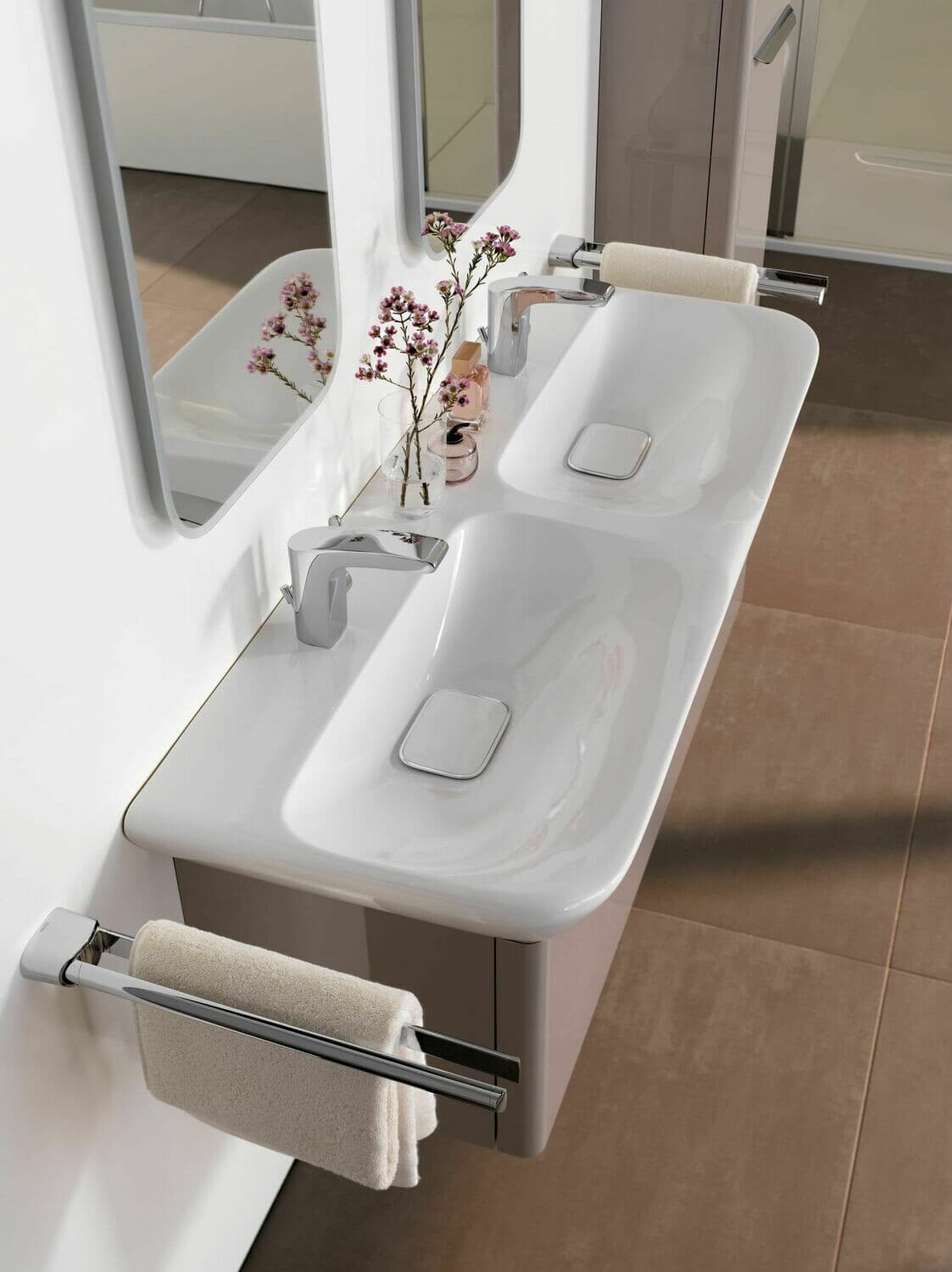 Plan-vasque double Geberit myDay 130 cm