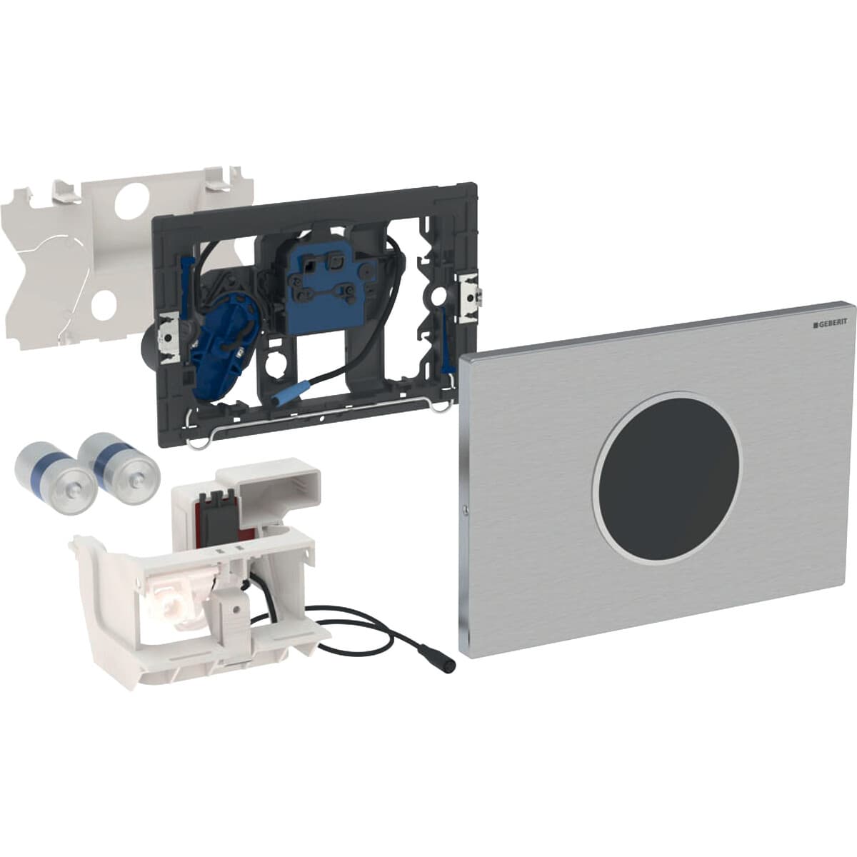 Plaque de déclenchement infrarouge Geberit Sigma10 électronique à visser pour réservoir à encastrer Sigma 12 cm / Acier inoxydable brossé / Anti-vandalisme