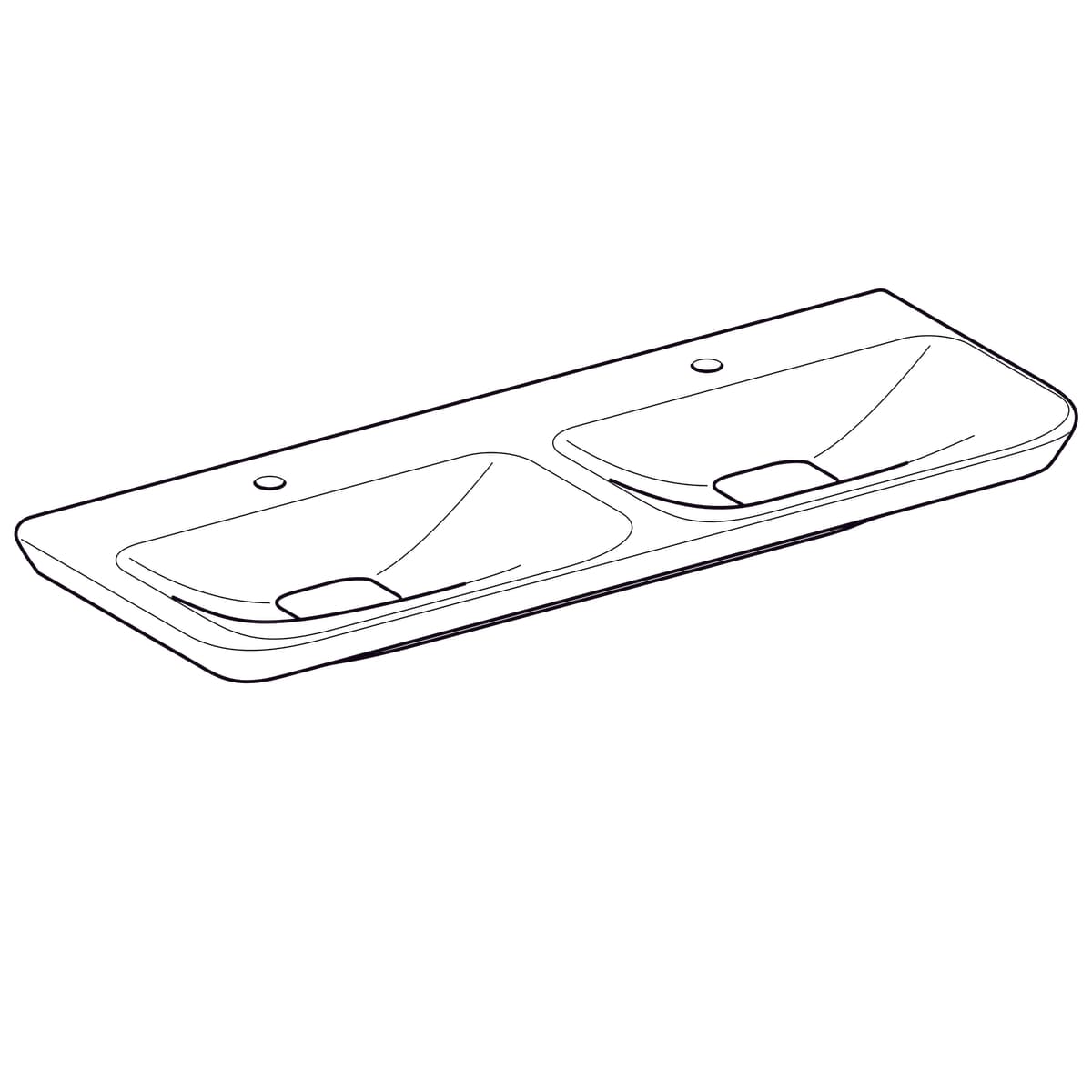 Plan-vasque double Geberit myDay 130 cm - vue 6