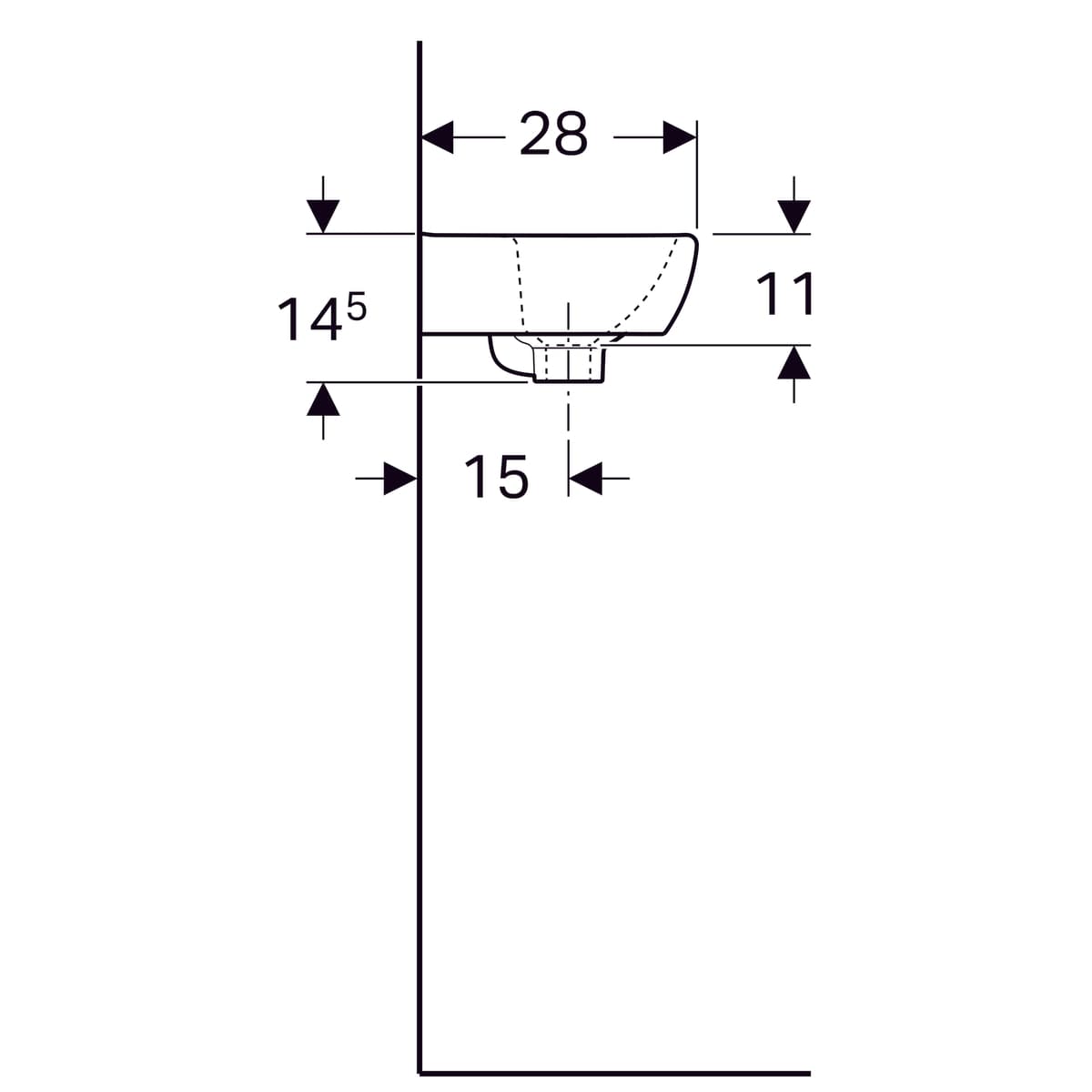 Lave-mains Geberit Selnova  Square 36 cm - vue 8