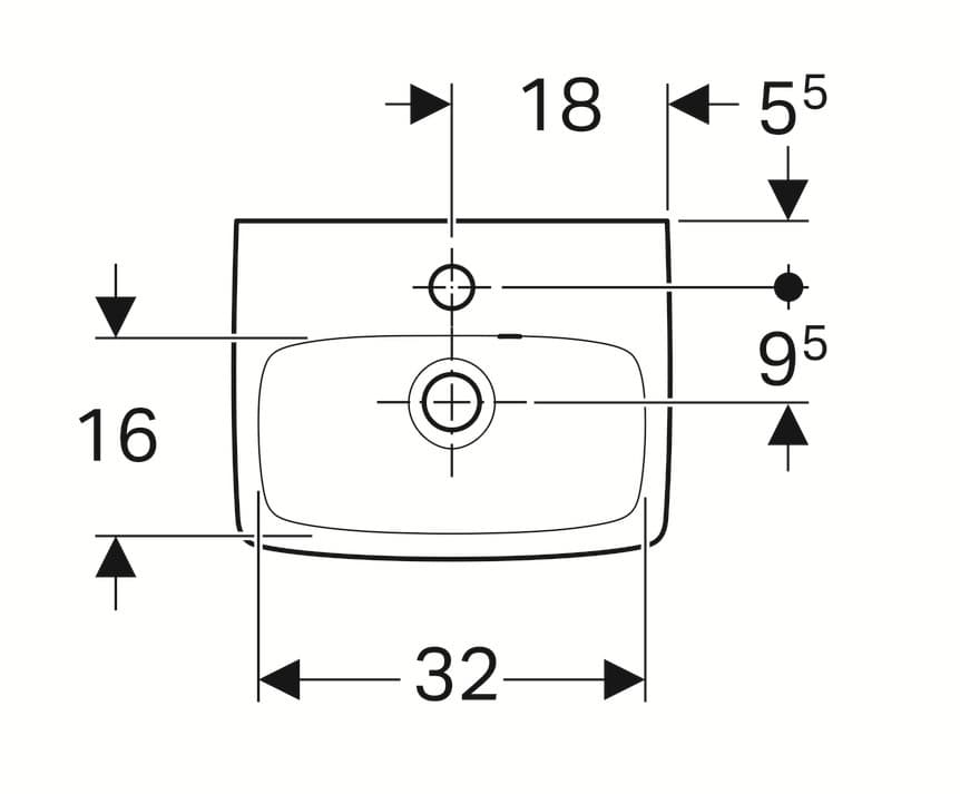 Lave-mains Geberit Selnova  Square 36 cm - vue 6