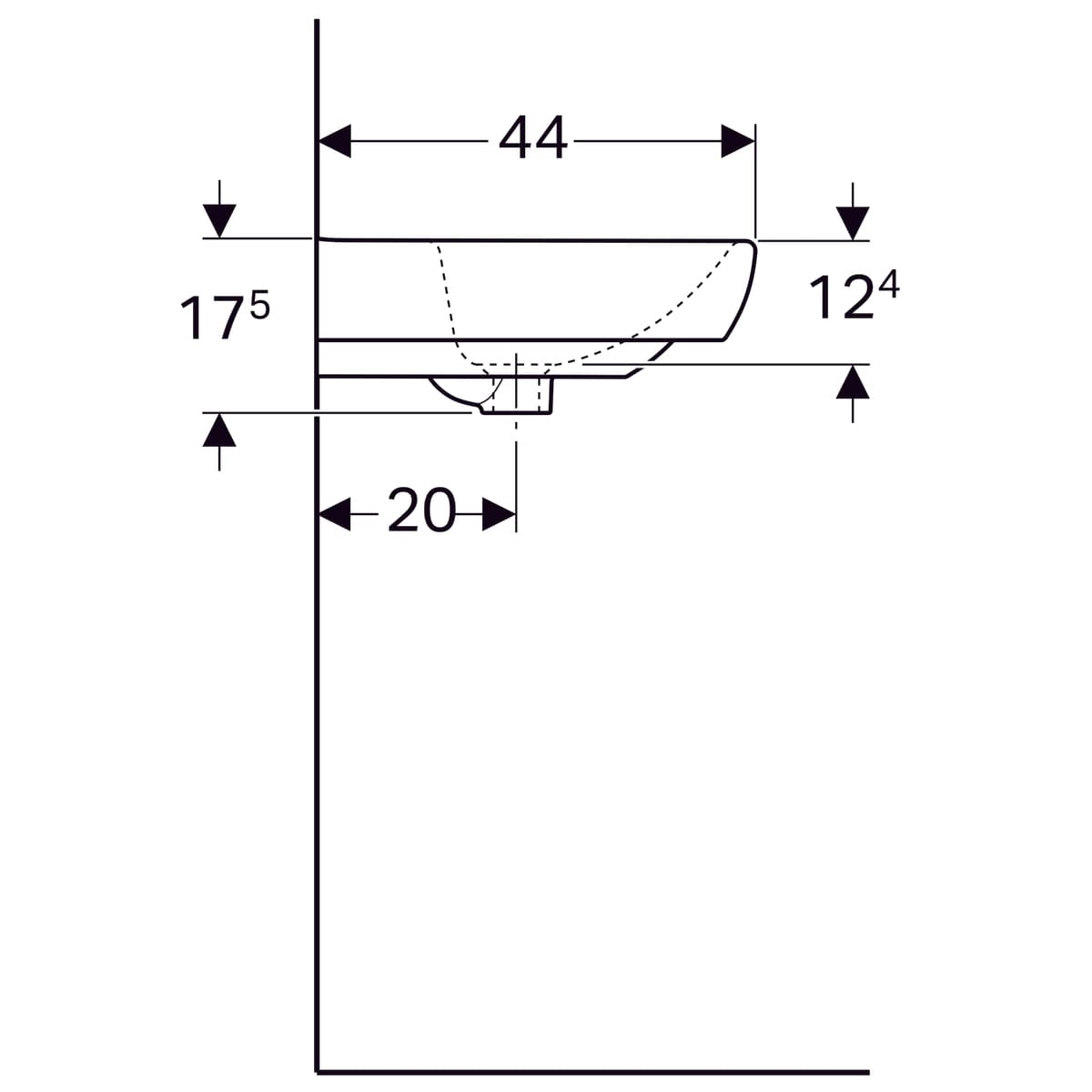 Lavabo Geberit Selnova / Smyle C Square 60 cm - vue 6
