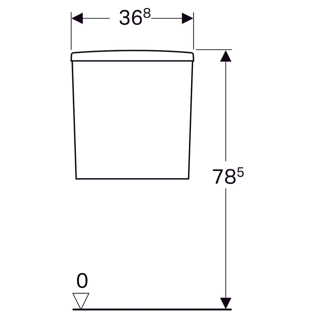 Réservoir apparent Geberit Selnova Square rinçage double touche alimentation latérale - vue 5