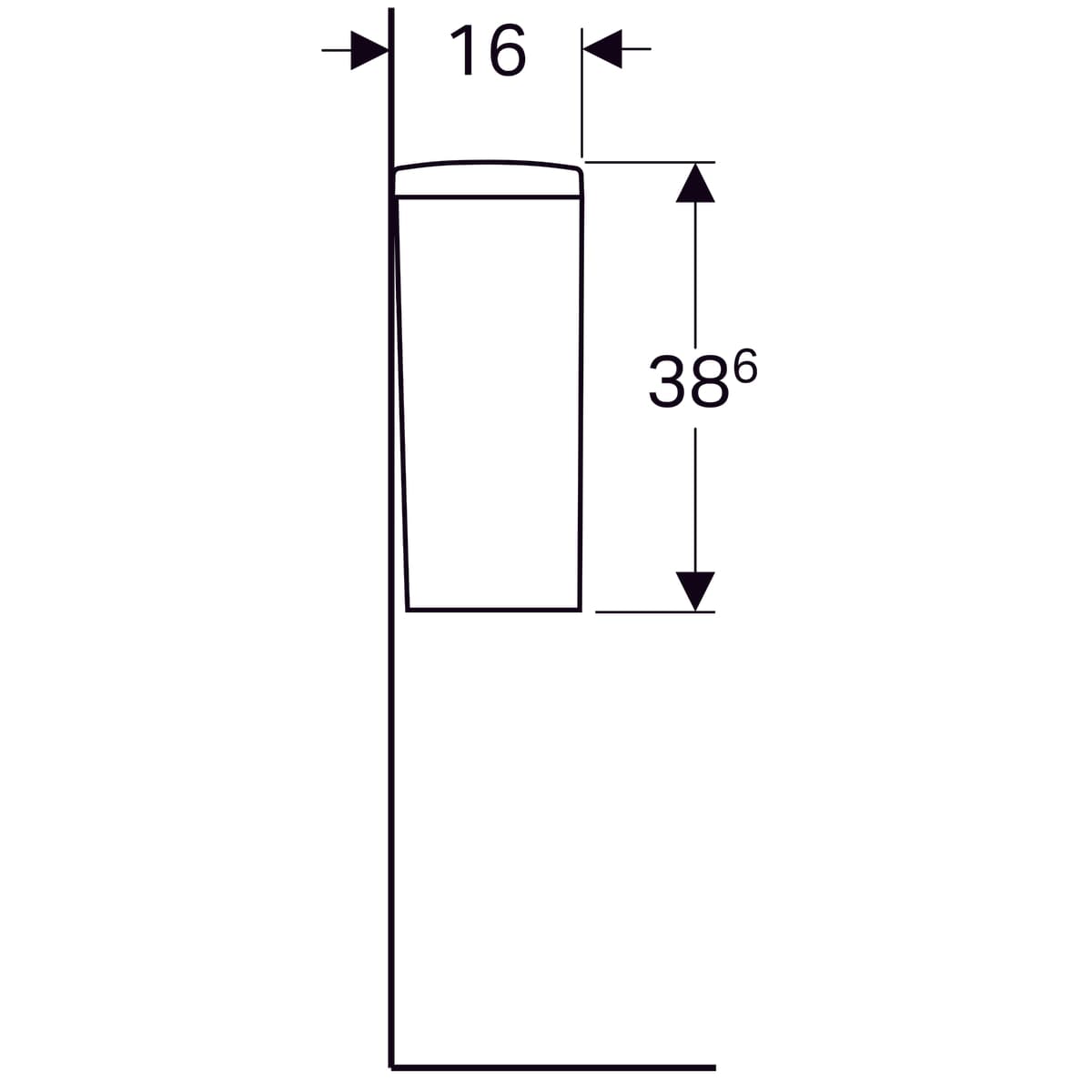 Réservoir apparent Geberit Selnova Square rinçage double touche alimentation latérale - vue 6