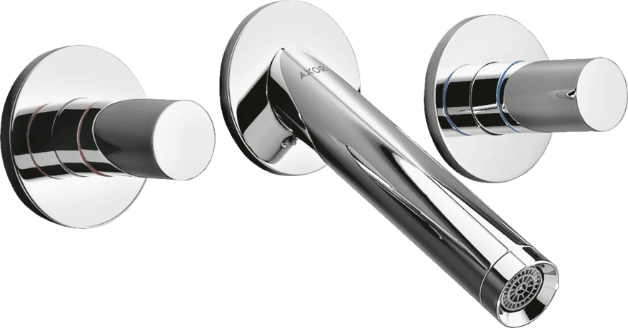 Mélangeur de lavabo 3 trous encastré AXOR Starck 125 mm en laiton chromé