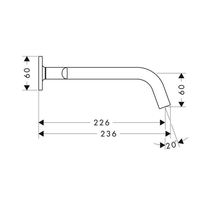Mélangeur de lavabo 3 trous encastré AXOR Citterio M 226 mm en laiton chromé - vue 3