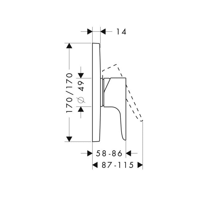 Set de finition pour mitigeur de douche encastré AXOR Citterio M - vue 3