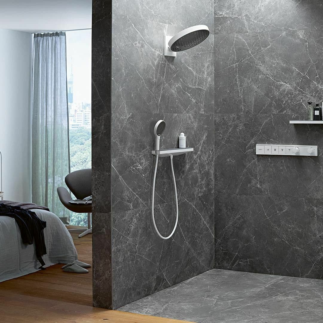 Douche de tête Hansgrohe Rainfinity 250 1 jet avec raccord mural en blanc mat - vue 4
