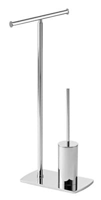 Ensemble porte-papier WC double et porte-brosse WC sur pied Florida
