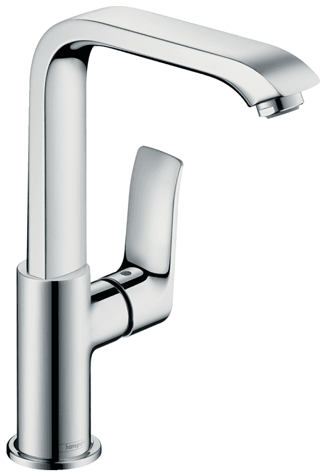 Mitigeur surélevé pour vasque libre Hansgrohe Metris 230 en laiton chromé avec bonde push-open