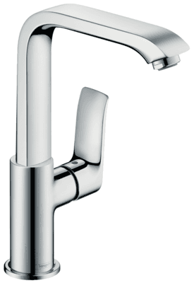 Mitigeur surélevé pour vasque libre Hansgrohe Metris 230 en laiton chromé avec bonde push-open