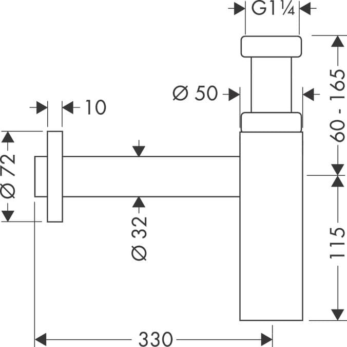 Siphon de lavabo Flowstar S Axor en bronze brossé - vue 3