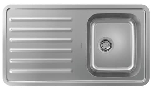 Évier de cuisine Hansgrohe encastré simple bac 34 x 40 cm avec égouttoir