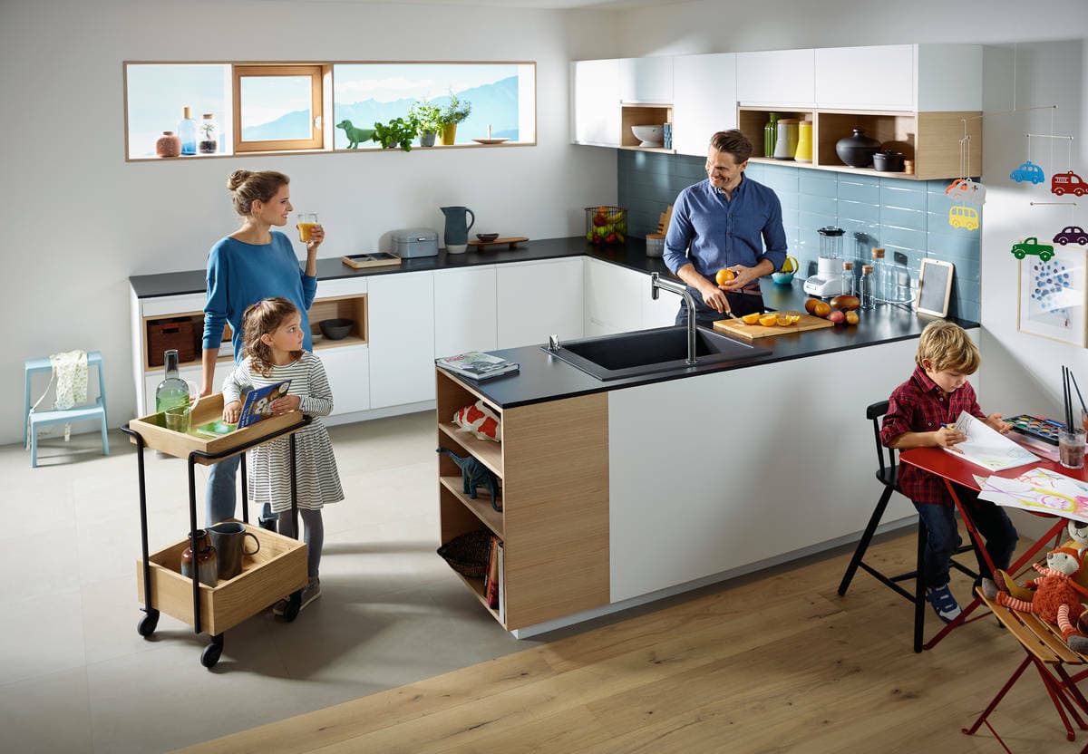 Évier de cuisine Hansgrohe encastré simple bac 66 cm sans égouttoir en noir graphite - vue 4