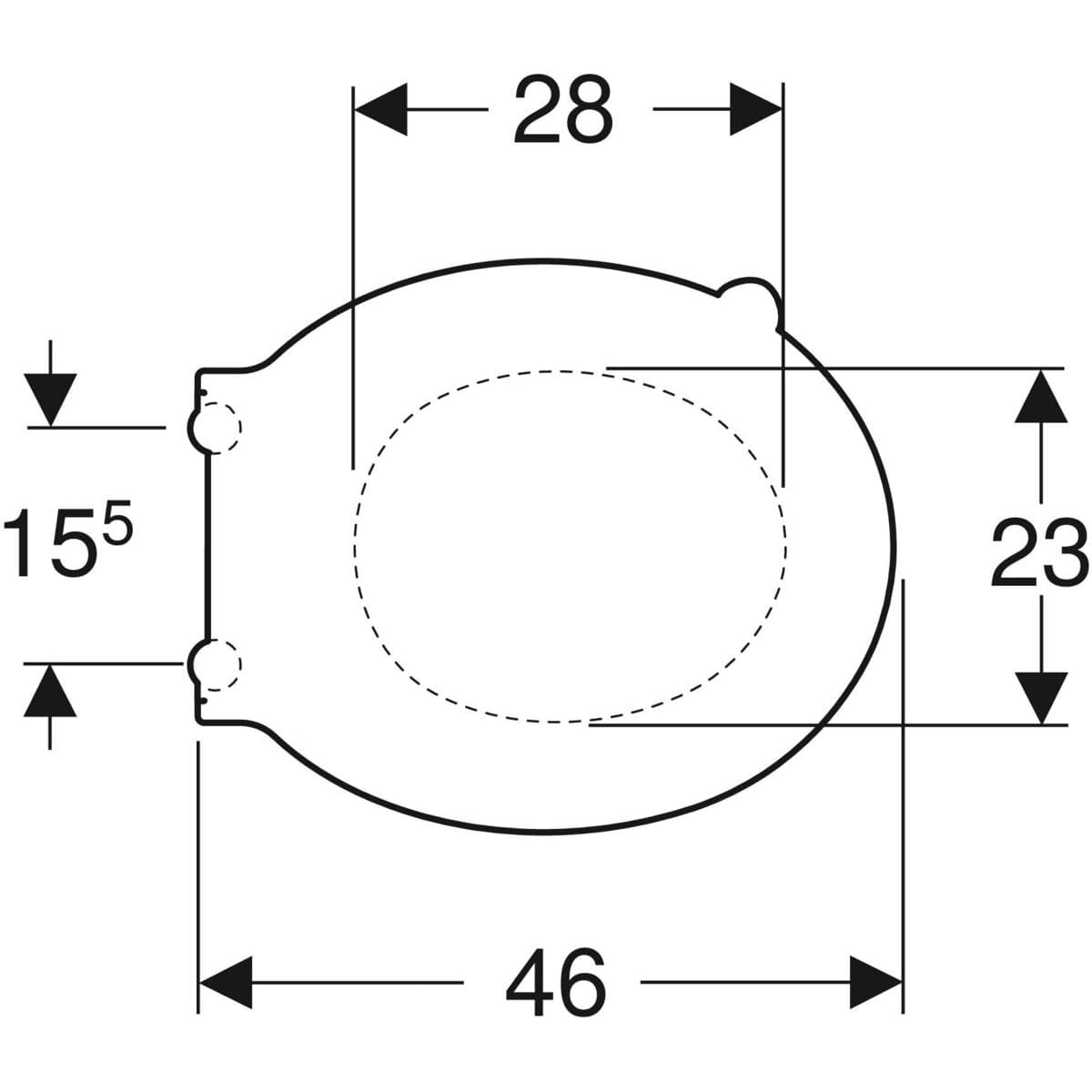 Abattant WC Geberit Selnova Comfort adapté PMR, fixation par le dessus - vue 4