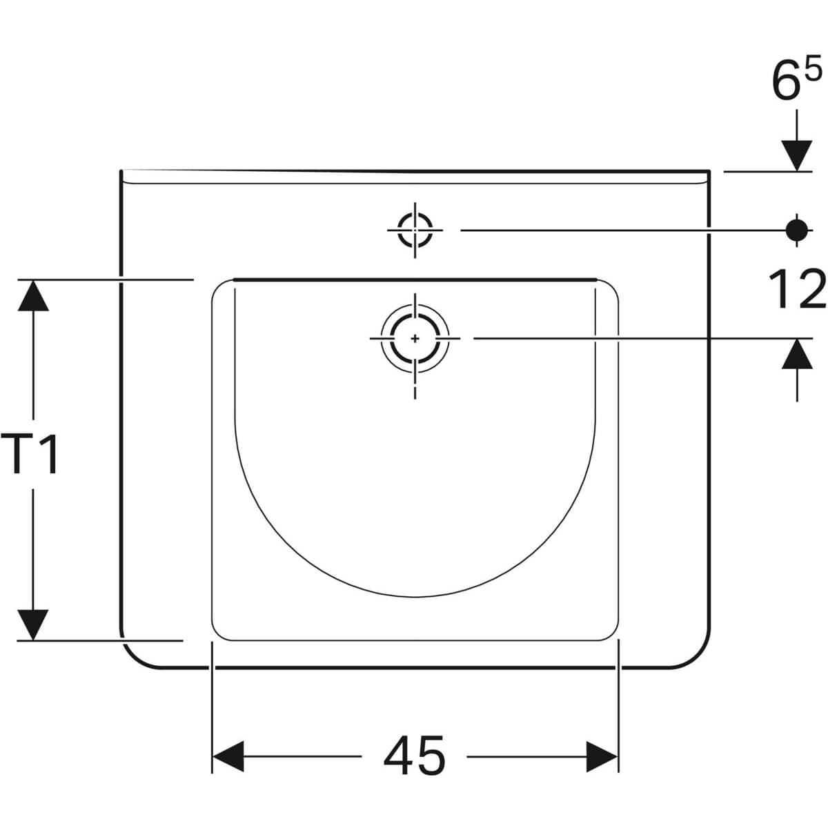 Lavabo Geberit Selnova Comfort Square, adapté PMR - vue 7