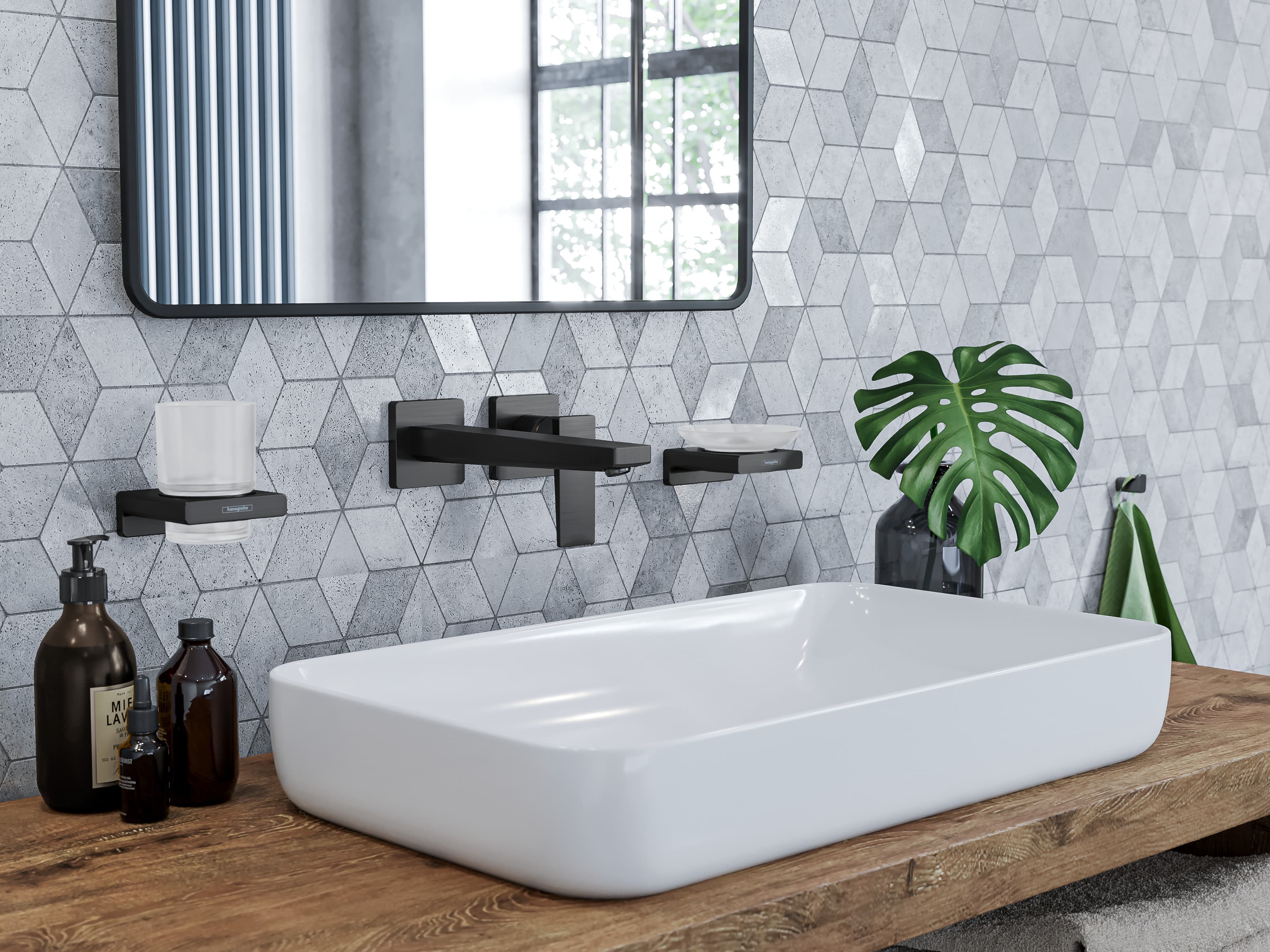 Mitigeur de lavabo encastré Hansgrohe Metropol 225 mm en noir mat - vue 3