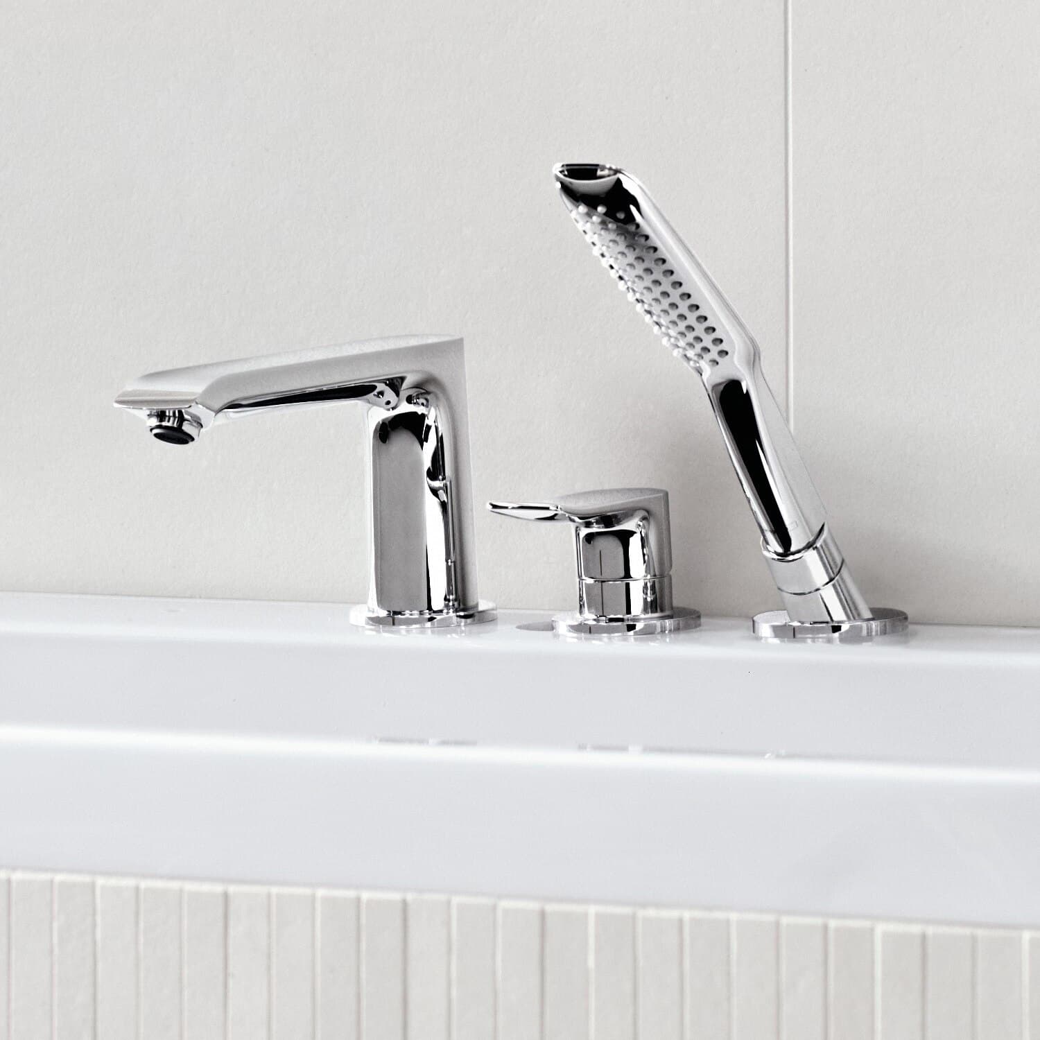 Mitigeur 3 trous pour montage sur bord de baignoire Hansgrohe Metris - vue 5