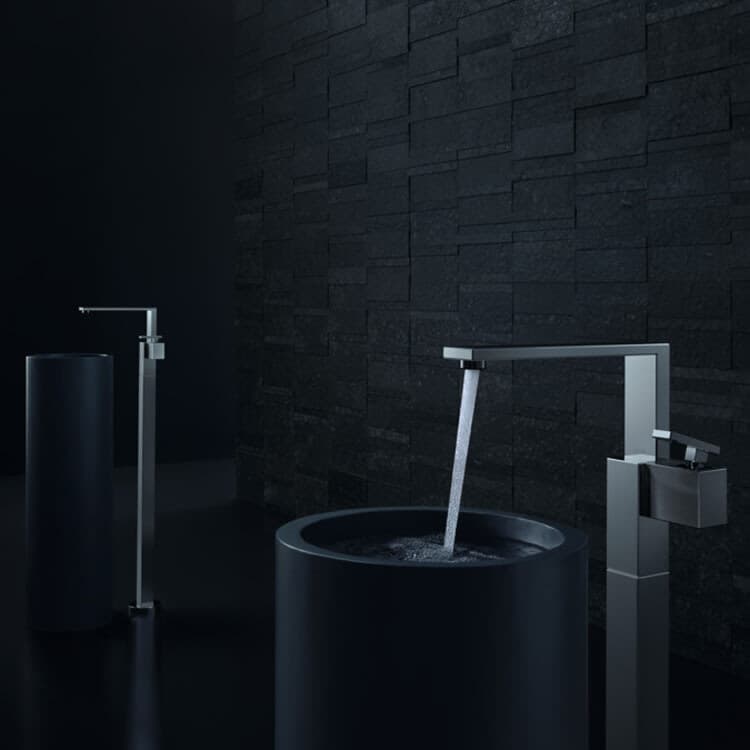 Mitigeur de lavabo sur pied Axor Edge avec vidage push-open coupe diamant - vue 3