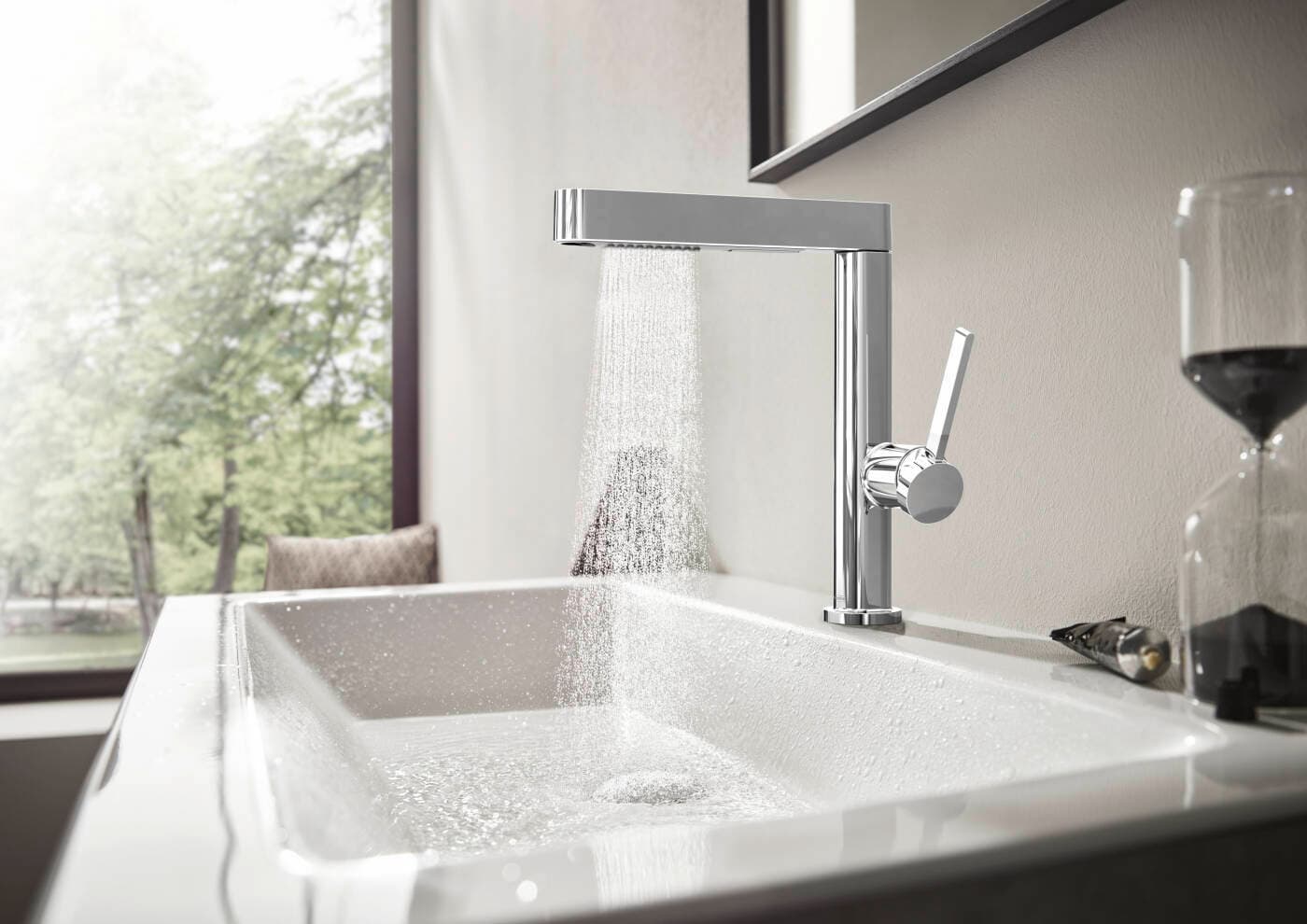 Mitigeur de lavabo Hansgrohe Finoris 230 avec douchette extractible 2 jets et bonde push-open - vue 4