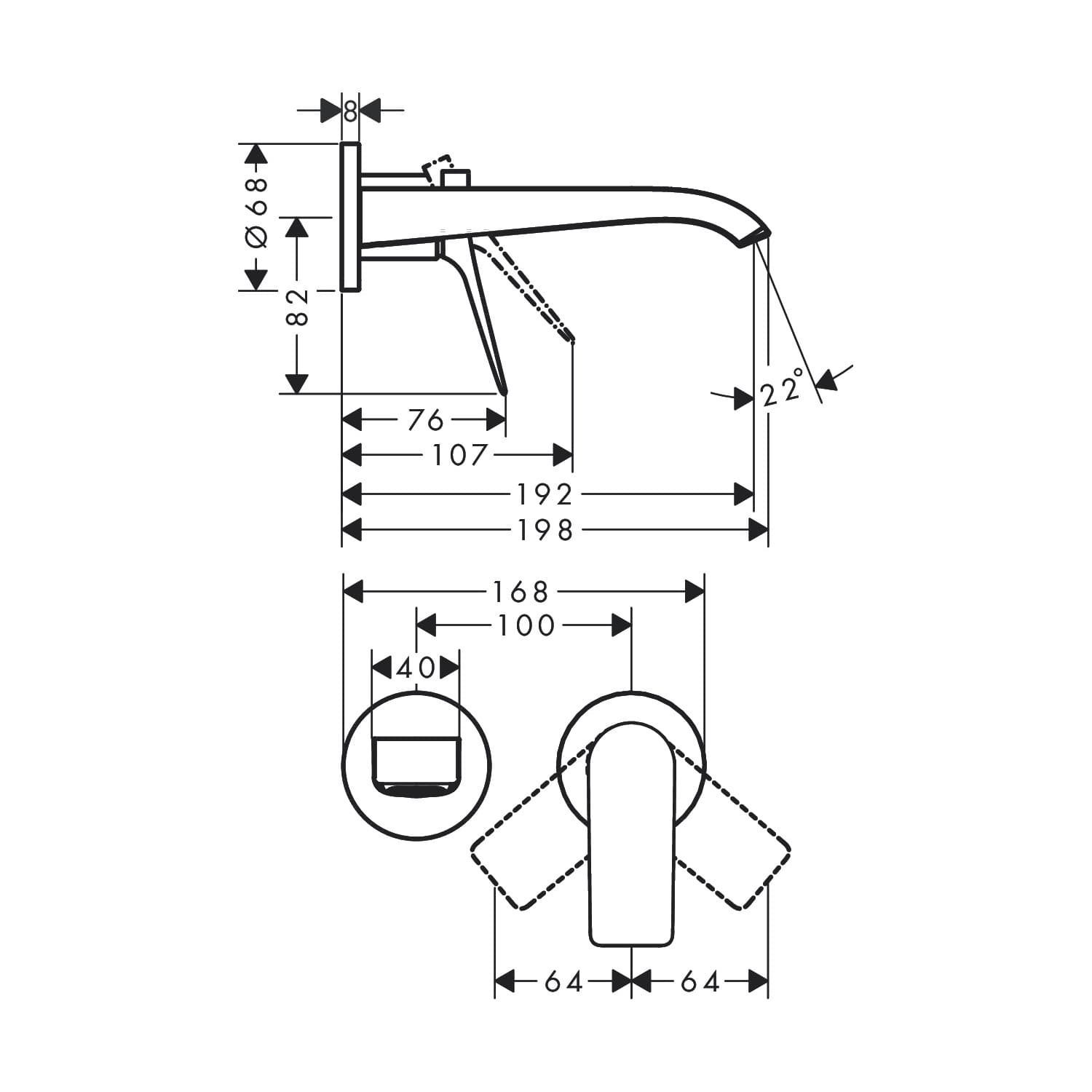 Mitigeur de lavabo encastré Hansgrohe Vivenis 195 mm en blanc mat - vue 4