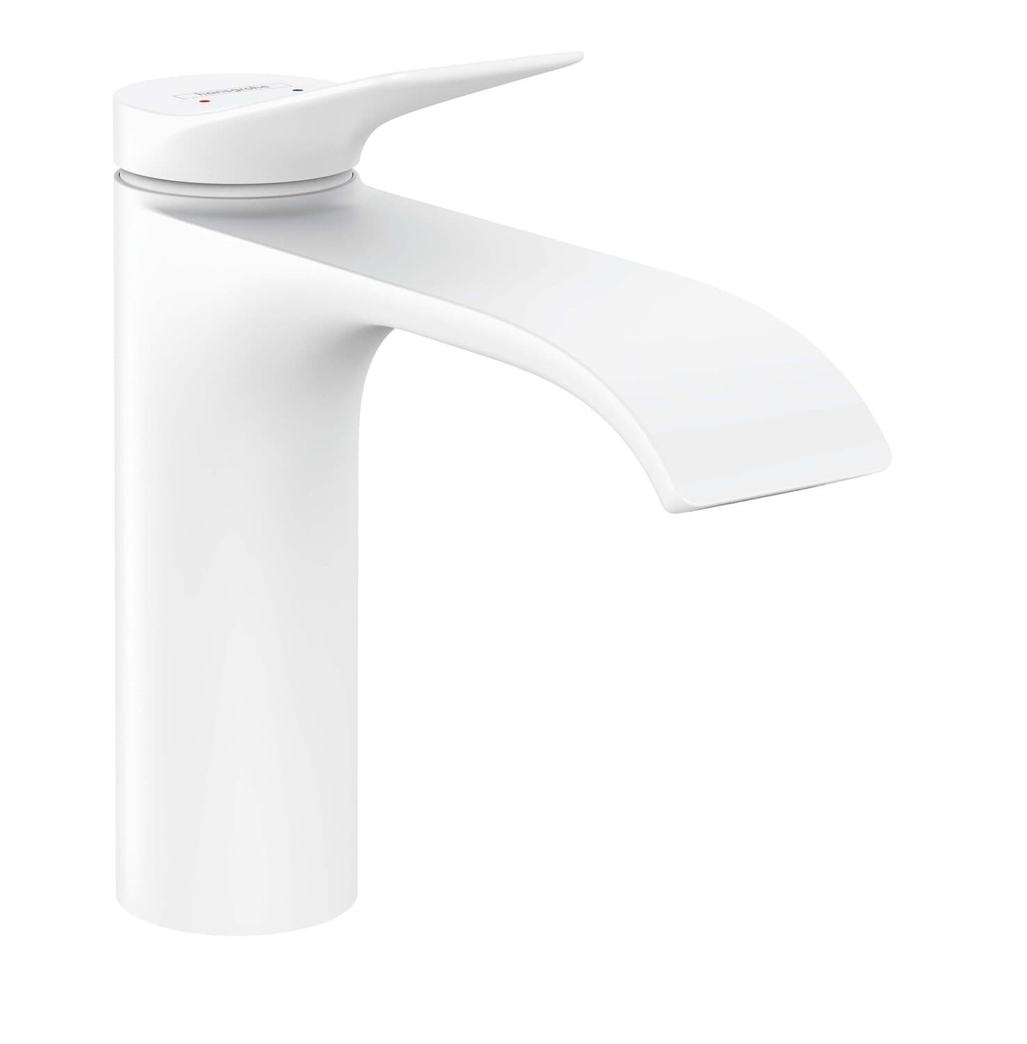 Mitigeur de lavabo Hansgrohe Vivenis 110 avec tirette et vidage en blanc mat