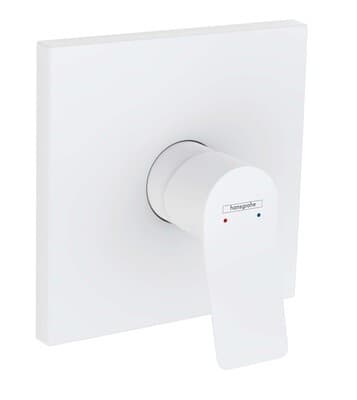 Set de finition pour mitigeur de douche encastré Hansgrohe Vivenis en blanc mat