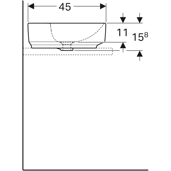 Vasque bol Geberit VariForm ovale 60 x 45 cm avec plage de robinetterie - vue 8