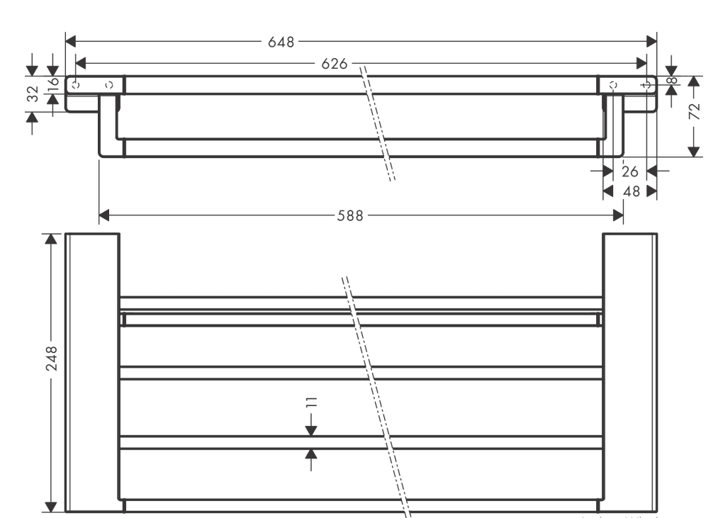 Porte-serviettes multi-barres  Hansgrohe AddStoris en noir mat - vue 3