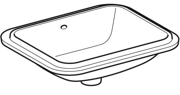Vasque à encastrer par le dessous Geberit VariForm rectangulaire 53 x 44 cm avec trop-plein - vue 6