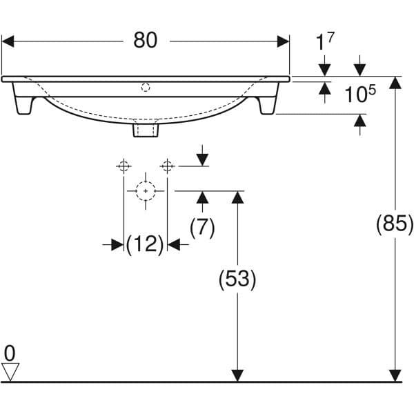 Lavabo pour meuble Geberit Selnova Square 80 cm - vue 6