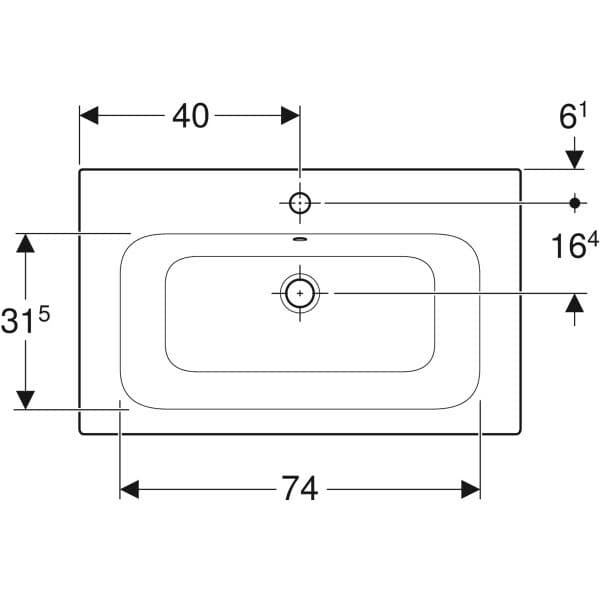Lavabo pour meuble Geberit Selnova Square 80 cm - vue 5
