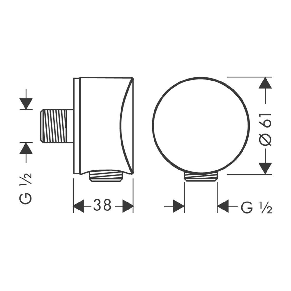 Coude de raccordement Hansgrohe FixFit S en noir mat - vue 5