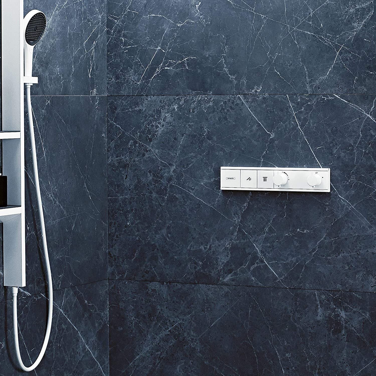 Module thermostatique encastré Hansgrohe RainSelect avec 2 fonctions en blanc mat - vue 4